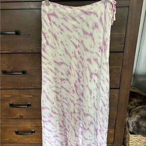 Pink and White Tie-Dye Skirt